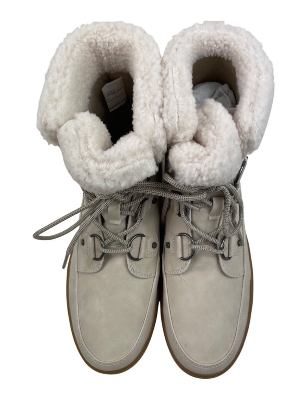 Falls Creek Anita Shearling Lined White Winter Boots Lace-Up Womens Size 9M - Picture 4 of 14